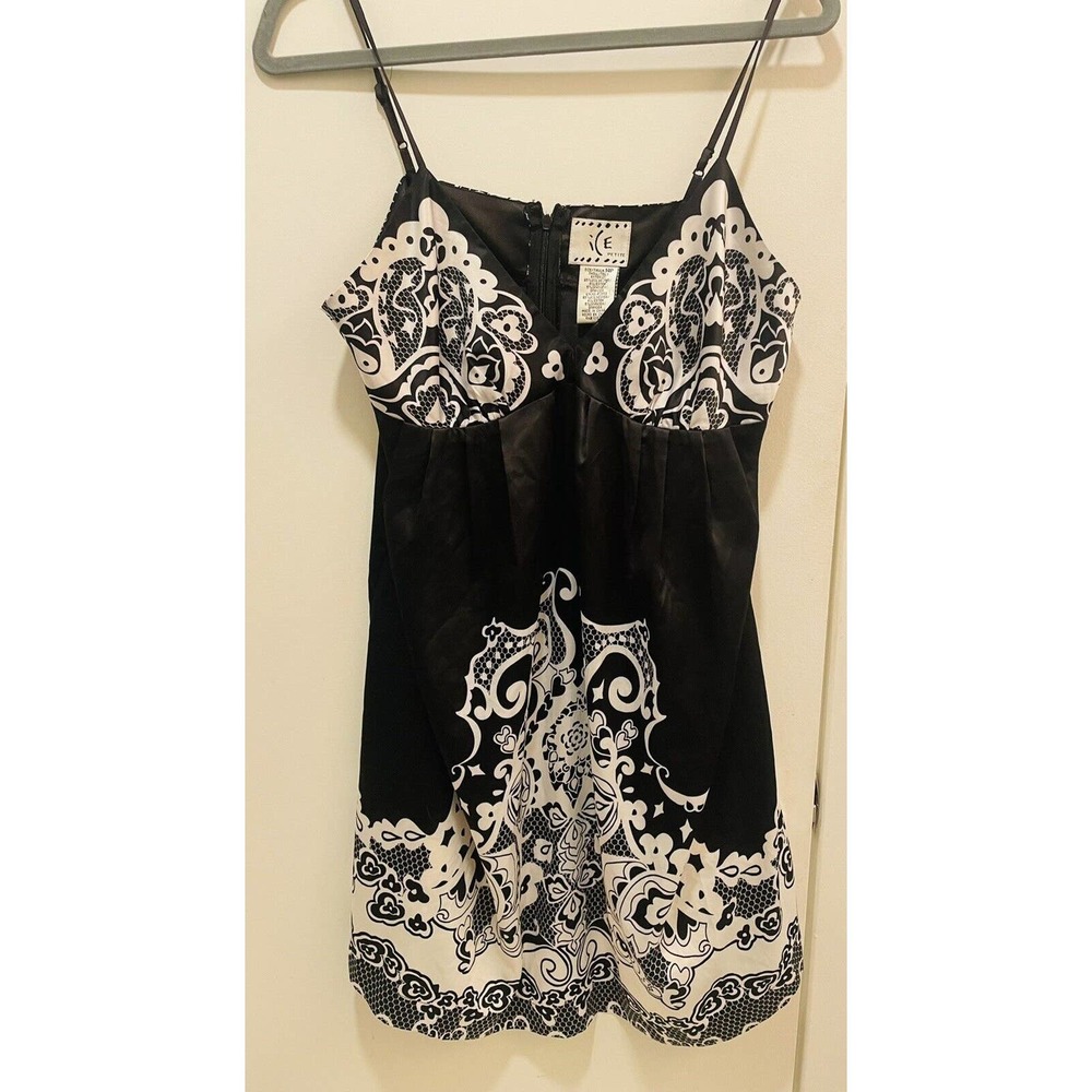 iCe vintage black slip dress Size 14P Great Condition Retro 90's